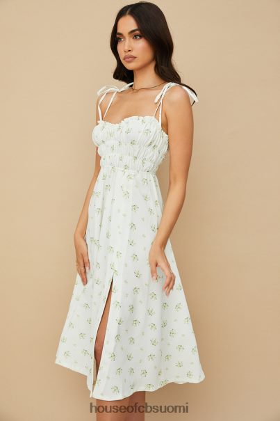 House of CB christabel norsunluun kukkainen shirred midi-mekko Z000Z555 vaatetus