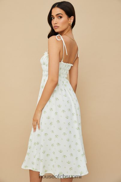 House of CB christabel norsunluun kukkainen shirred midi-mekko Z000Z555 vaatetus