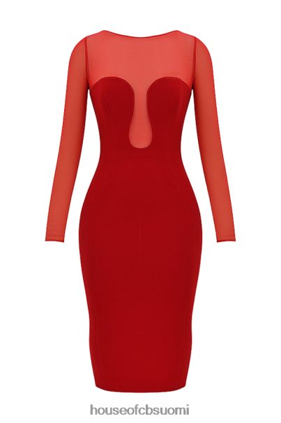 House of CB darcy scarlet plunge midi-mekko Z000Z109 vaatetus