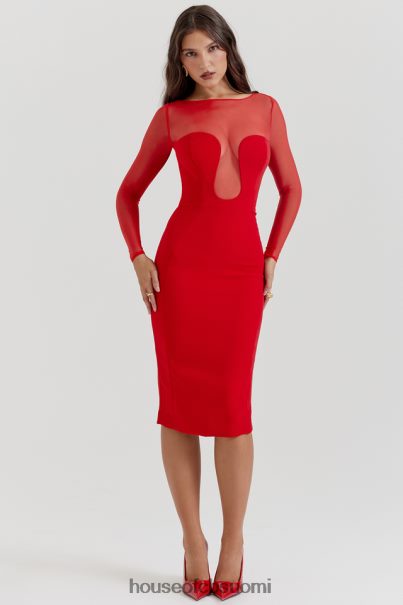 House of CB darcy scarlet plunge midi-mekko Z000Z109 vaatetus