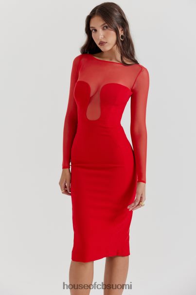 House of CB darcy scarlet plunge midi-mekko Z000Z109 vaatetus