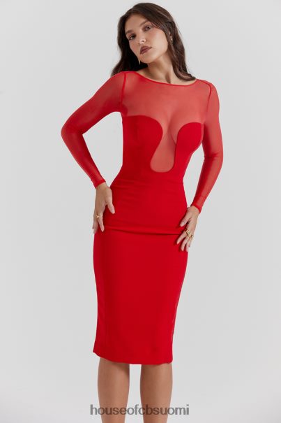 House of CB darcy scarlet plunge midi-mekko Z000Z109 vaatetus