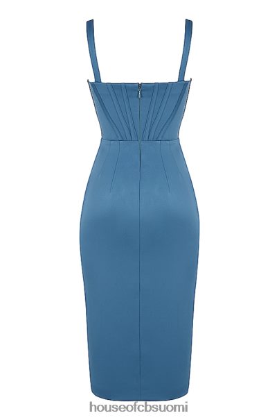 House of CB faye blue satiininen korsetti midi-mekko Z000Z551 vaatetus