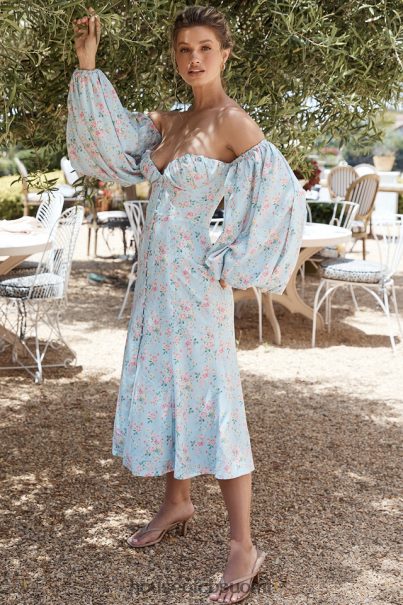 House of CB hope blue floral bardot midi sundress Z000Z608 vaatetus