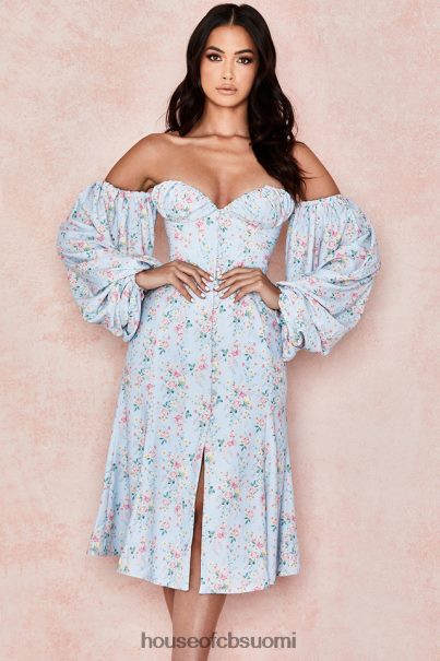 House of CB hope blue floral bardot midi sundress Z000Z608 vaatetus