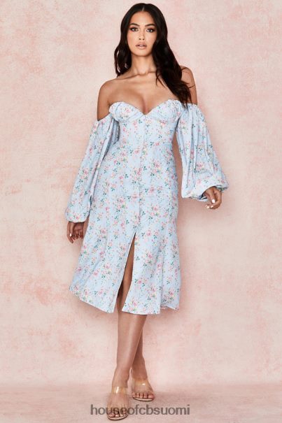 House of CB hope blue floral bardot midi sundress Z000Z608 vaatetus