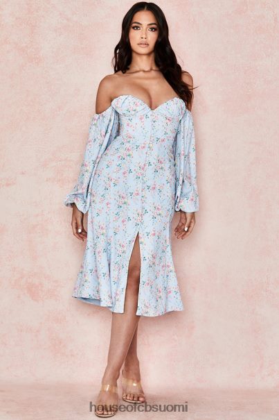 House of CB hope blue floral bardot midi sundress Z000Z608 vaatetus
