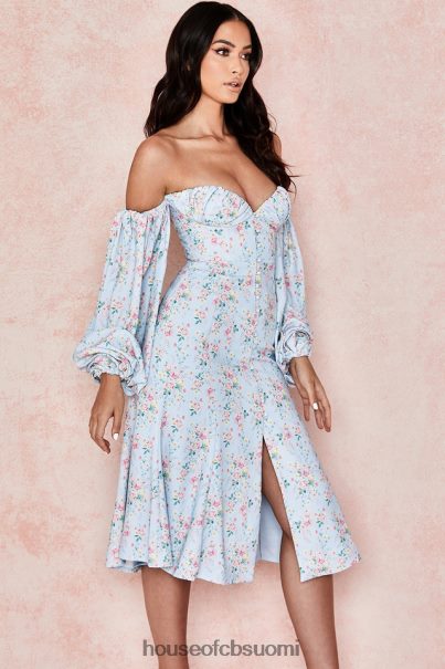 House of CB hope blue floral bardot midi sundress Z000Z608 vaatetus
