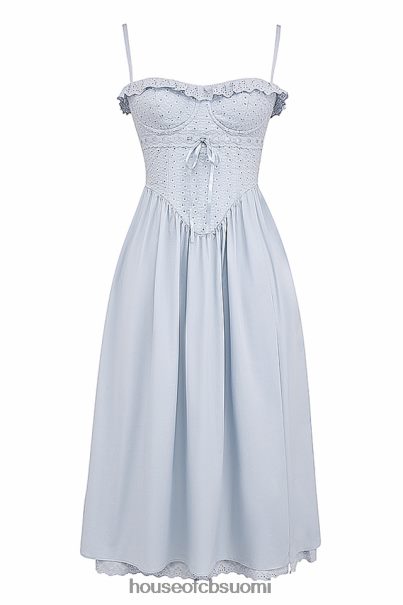 House of CB jaime pehmeä sininen broderie anglais midi sundress Z000Z213 vaatetus