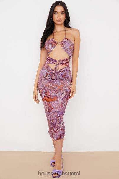 House of CB kasia purple swirl cutout midi mekko Z000Z570 vaatetus