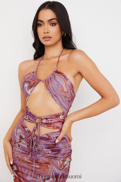 House of CB kasia purple swirl cutout midi mekko Z000Z570 vaatetus