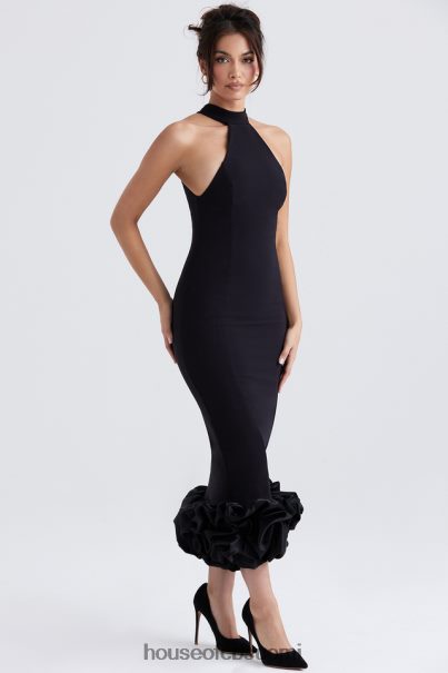 House of CB katajan musta peplum midi-mekko Z000Z346 vaatetus