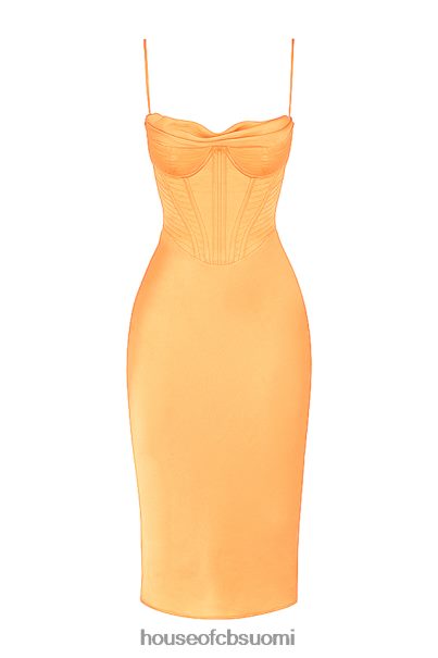 House of CB myrna tangerine satiini korsetti midi mekko Z000Z537 vaatetus