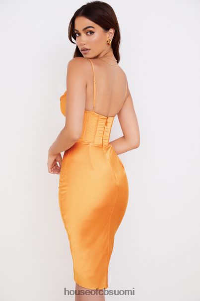 House of CB myrna tangerine satiini korsetti midi mekko Z000Z537 vaatetus