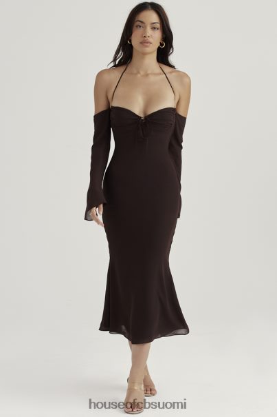 House of CB naomi espresso halter midi-mekko Z000Z409 vaatetus