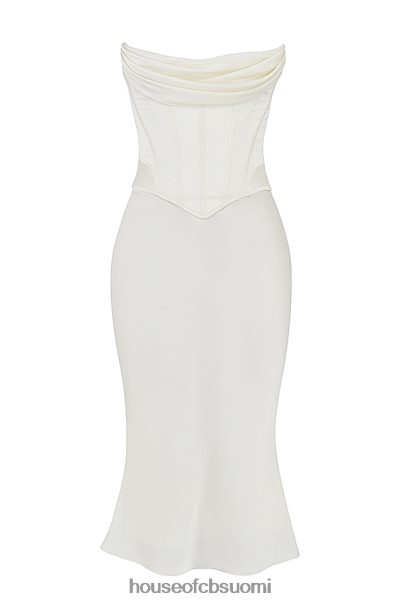 House of CB sienna ivory satiininen olkaimeton korsetti midi-mekko Z000Z471 vaatetus