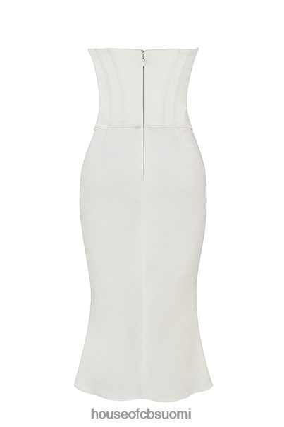 House of CB sienna ivory satiininen olkaimeton korsetti midi-mekko Z000Z471 vaatetus