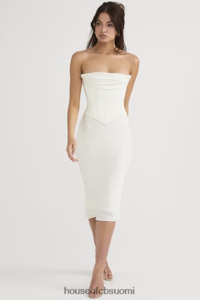 House of CB sienna ivory satiininen olkaimeton korsetti midi-mekko Z000Z471 vaatetus
