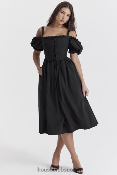 House of CB silvana musta puff sleeve midi sundress Z000Z225 vaatetus