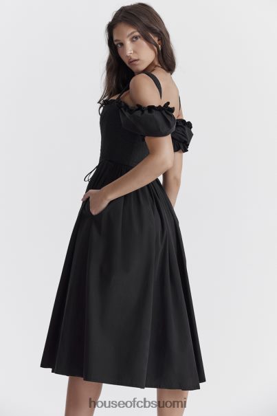 House of CB silvana musta puff sleeve midi sundress Z000Z225 vaatetus