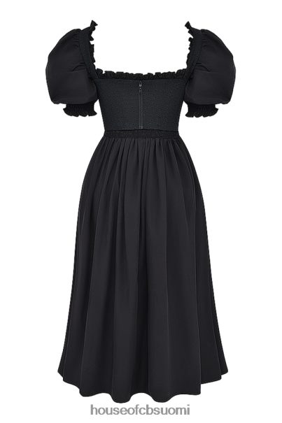 House of CB silvana musta puff sleeve midi sundress Z000Z225 vaatetus
