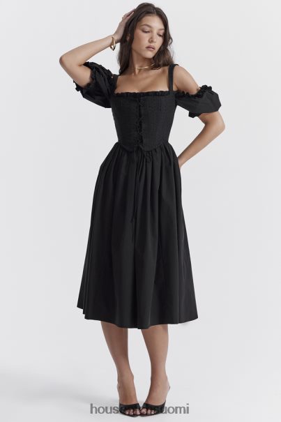 House of CB silvana musta puff sleeve midi sundress Z000Z225 vaatetus