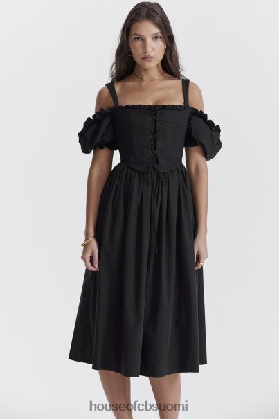 House of CB silvana musta puff sleeve midi sundress Z000Z225 vaatetus