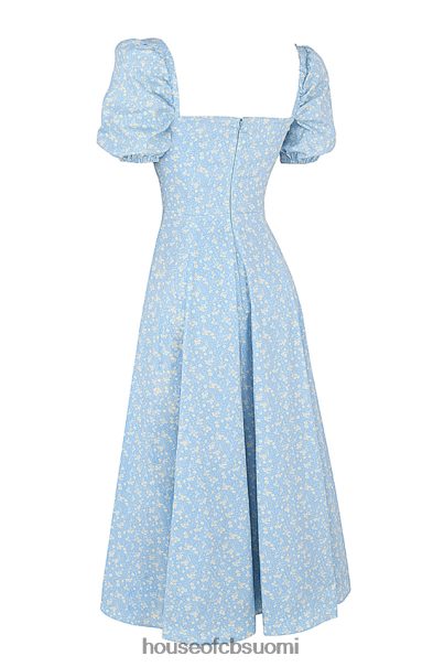 House of CB tallulah blue ivory kukka puhvihihainen midi-mekko Z000Z550 vaatetus