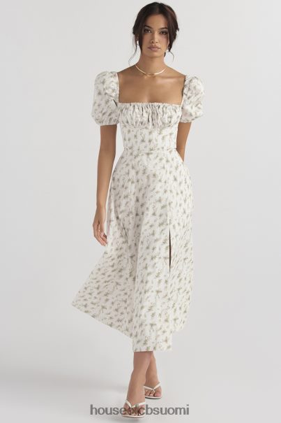 House of CB tallulah garden print puff sleeve midi sundress Z000Z441 vaatetus
