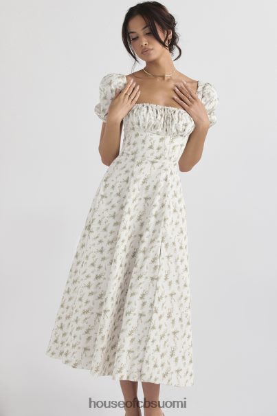 House of CB tallulah garden print puff sleeve midi sundress Z000Z441 vaatetus