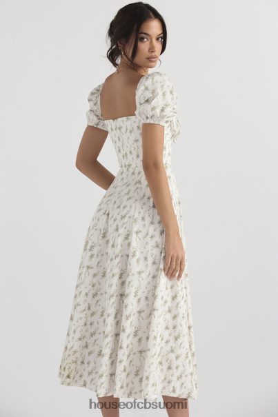 House of CB tallulah garden print puff sleeve midi sundress Z000Z441 vaatetus
