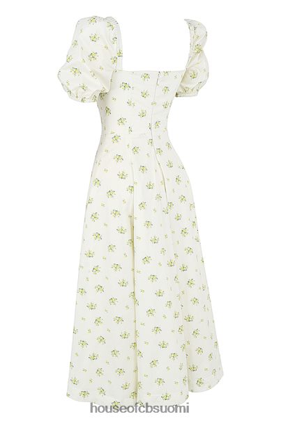 House of CB tallulah norsunluun kukkainen puhvihihainen midi-mekko Z000Z561 vaatetus