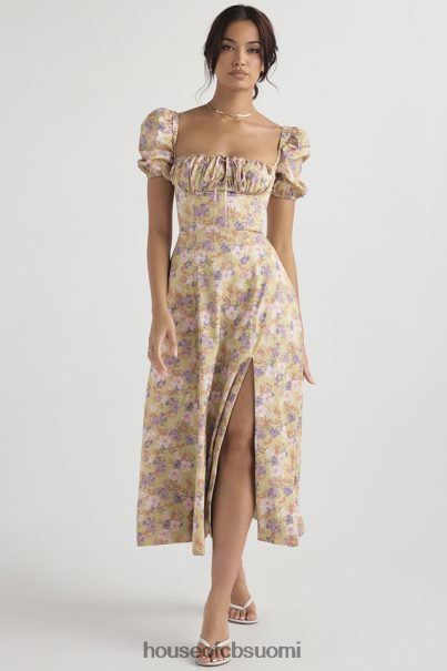 House of CB tallulah peony print puff sleeve midi sundress Z000Z428 vaatetus