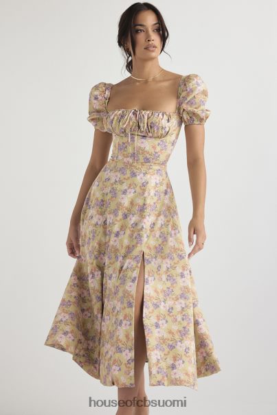 House of CB tallulah peony print puff sleeve midi sundress Z000Z428 vaatetus