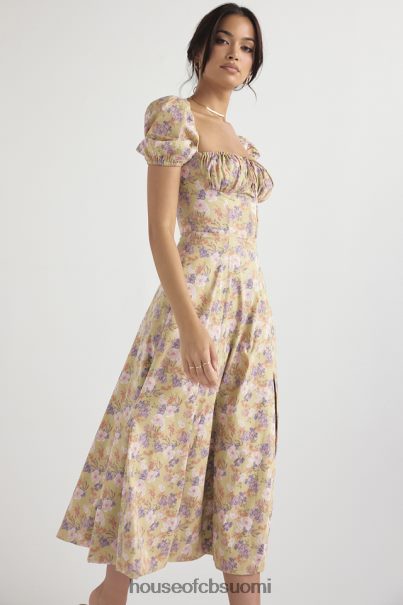 House of CB tallulah peony print puff sleeve midi sundress Z000Z428 vaatetus