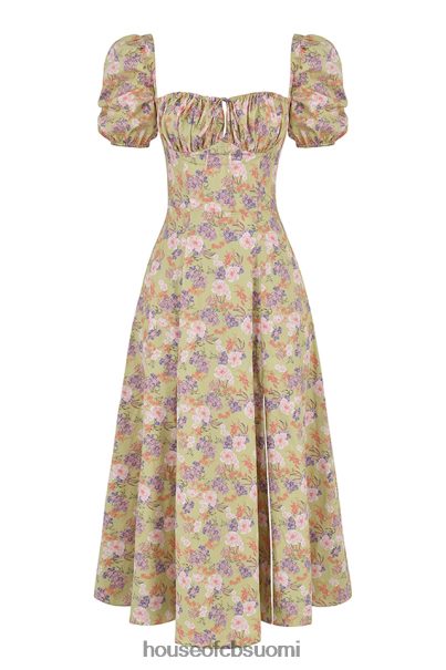 House of CB tallulah peony print puff sleeve midi sundress Z000Z428 vaatetus