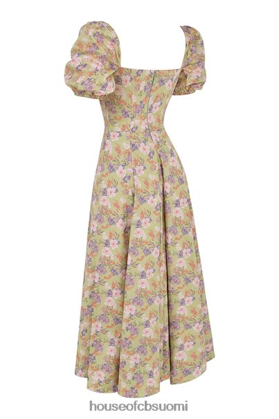 House of CB tallulah peony print puff sleeve midi sundress Z000Z428 vaatetus