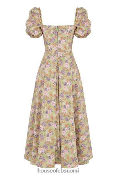 House of CB tallulah peony print puff sleeve midi sundress Z000Z428 vaatetus