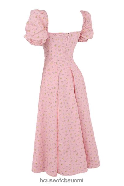 House of CB tallulah pinkki kukkainen puhvihihainen midi-mekko Z000Z566 vaatetus
