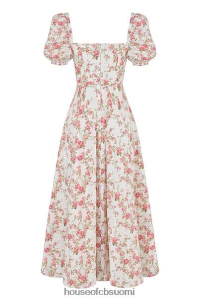 House of CB tallulah rose print puff sleeve midi sundress Z000Z427 vaatetus