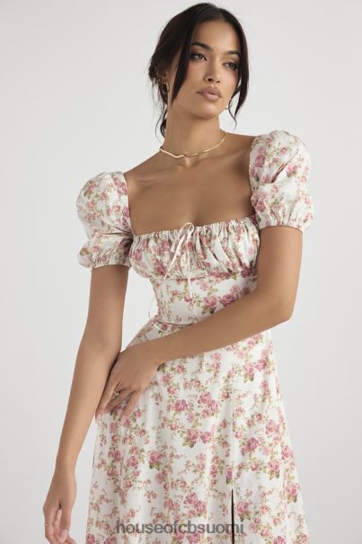 House of CB tallulah rose print puff sleeve midi sundress Z000Z427 vaatetus
