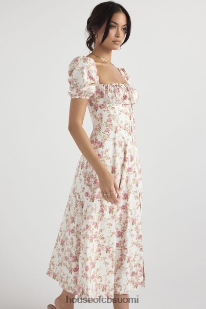 House of CB tallulah rose print puff sleeve midi sundress Z000Z427 vaatetus