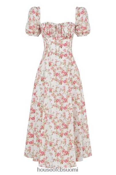 House of CB tallulah rose print puff sleeve midi sundress Z000Z427 vaatetus