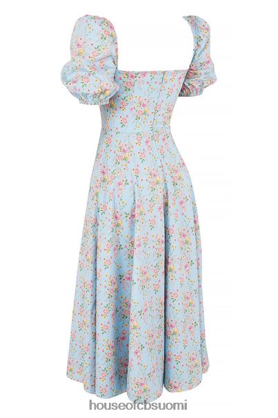 House of CB tallulah sininen vintage kukkainen puffihihainen midi-mekko Z000Z572 vaatetus