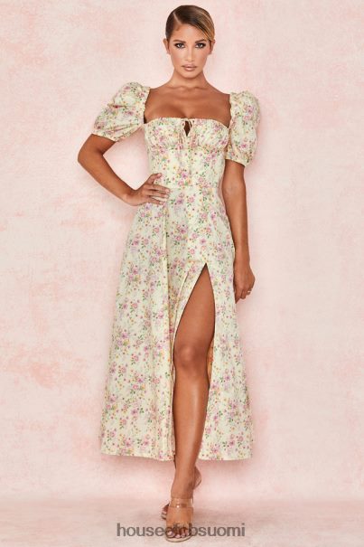 House of CB tallulah sitruuna kukka puff sleeve midi sundress Z000Z617 vaatetus