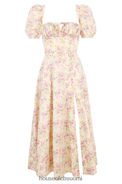 House of CB tallulah sitruuna kukka puff sleeve midi sundress Z000Z617 vaatetus