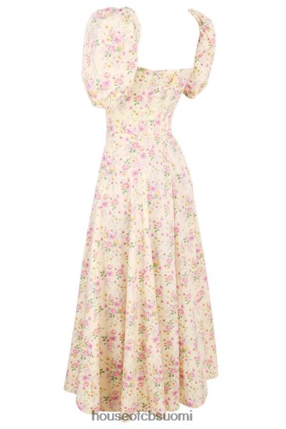 House of CB tallulah sitruuna kukka puff sleeve midi sundress Z000Z617 vaatetus