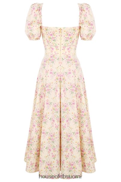 House of CB tallulah sitruuna kukka puff sleeve midi sundress Z000Z617 vaatetus