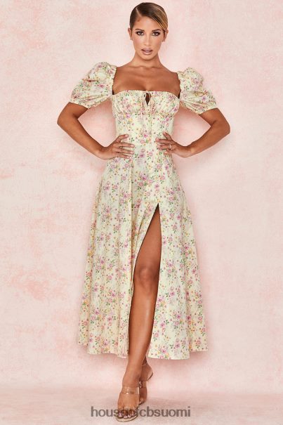 House of CB tallulah sitruuna kukka puff sleeve midi sundress Z000Z617 vaatetus