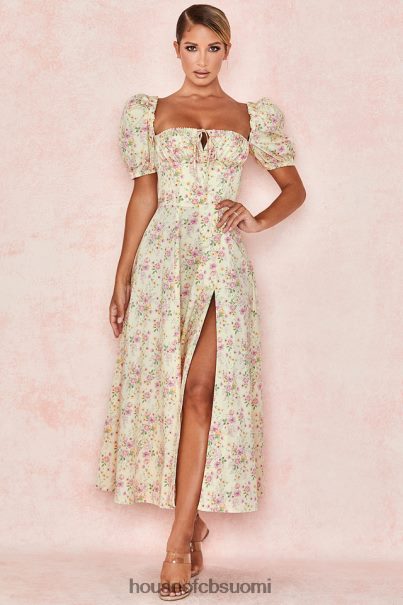 House of CB tallulah sitruuna kukka puff sleeve midi sundress Z000Z617 vaatetus